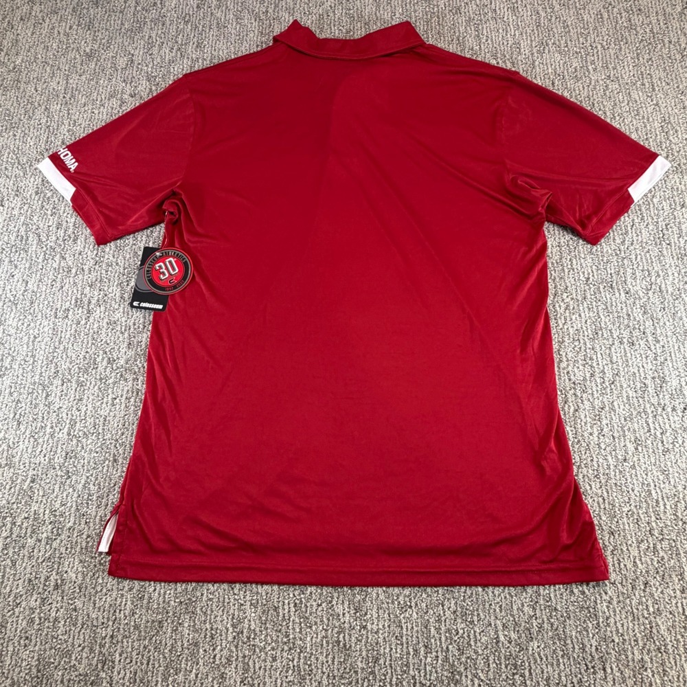 Colosseum‎ Oklahoma Sooners Polo Shirt Mens XL Red OU NCAA Football Performance - Picture 6 of 8